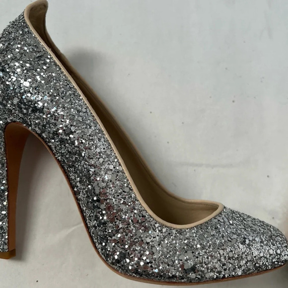Jerome Rousseau Glittery Silver Evening Stiletto pumps EU 37 US 6.5 - Picture 5 of 9